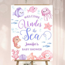Under The Sea Baby Shower Girl Pink Ocean Welcome