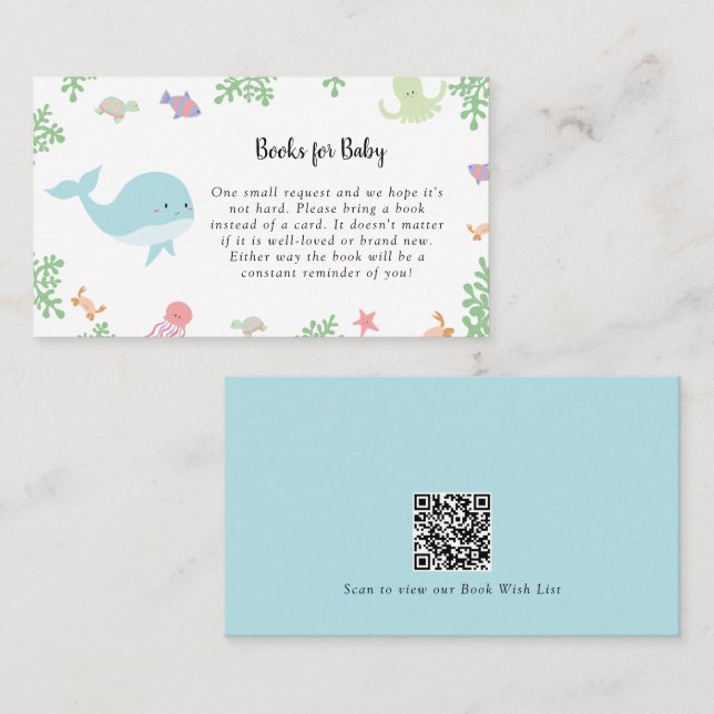 Under the Sea Baby Shower Guess How Many Game Card (Front/Back)