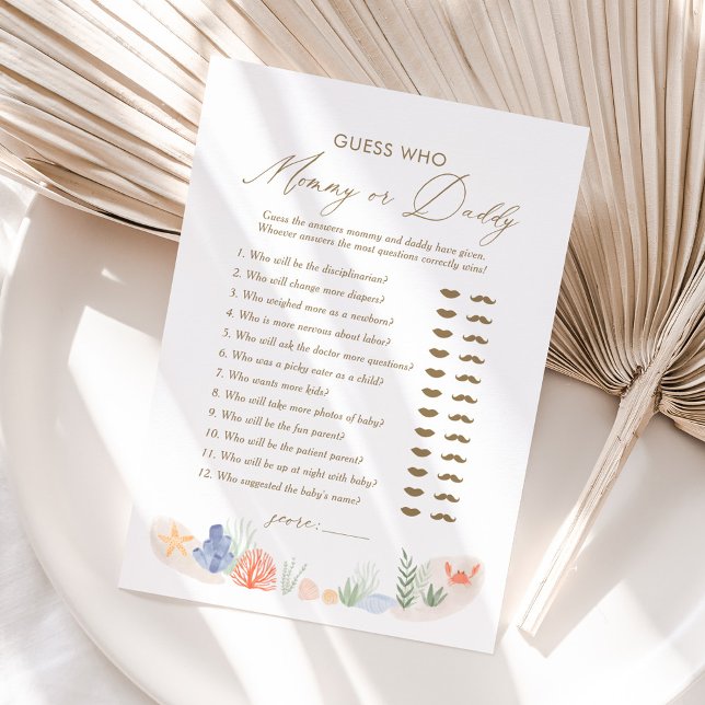 Under the Sea Baby Shower Guess Who Mommy or Daddy Invitation (Creator Uploaded)