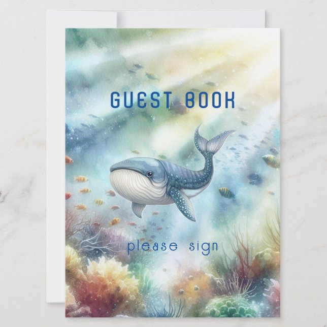 Under the Sea Baby Shower Guest Book Sign (Front)