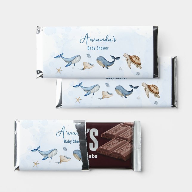 Under the sea Baby Shower Hershey Bar Favors (Front)