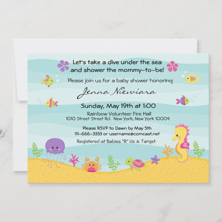 Under The Sea Baby Shower Invitation Zazzle