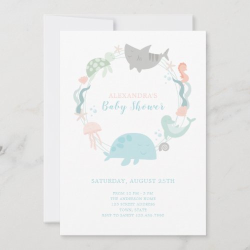 Under The Sea Baby Shower  Invitation