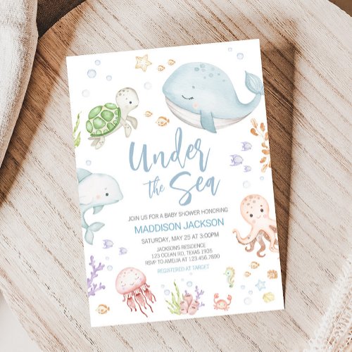 Under The Sea Baby Shower  Invitation