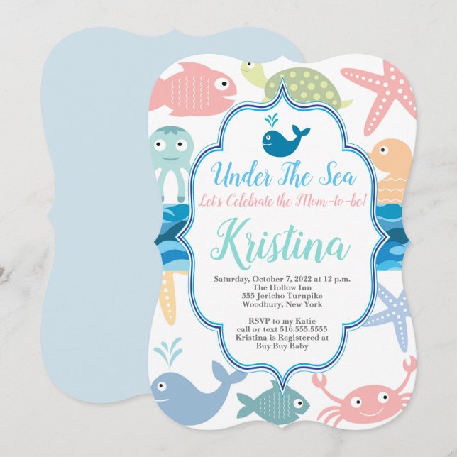 Under the Sea Baby Shower Invitation (Front/Back)