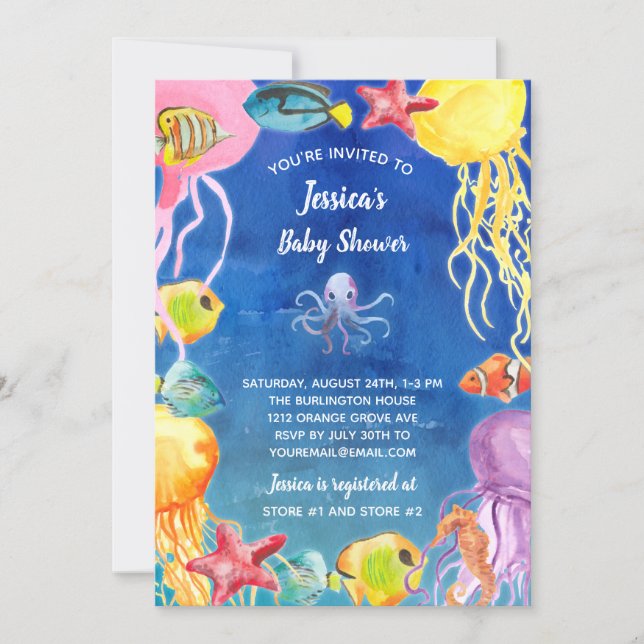 Under the Sea Baby Shower Invitation (Front)