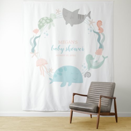 Under The Sea Baby Shower Invitation Tapestry