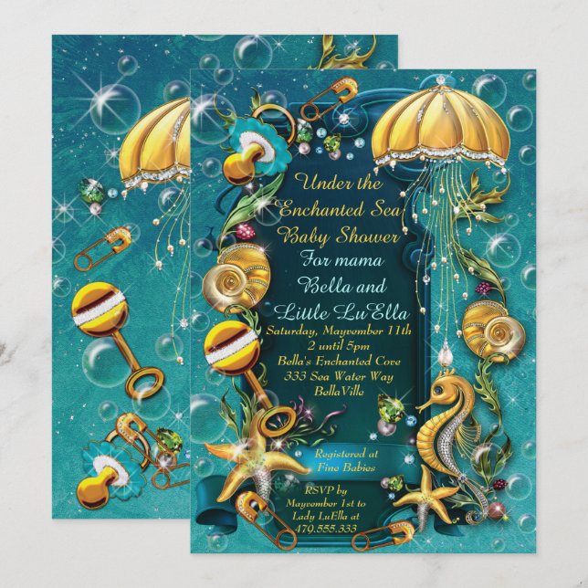 Under the Sea Baby Shower Invitations (Front/Back)