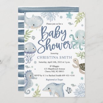 Under The Sea Baby Shower Invitations by PartyPrintery at Zazzle
