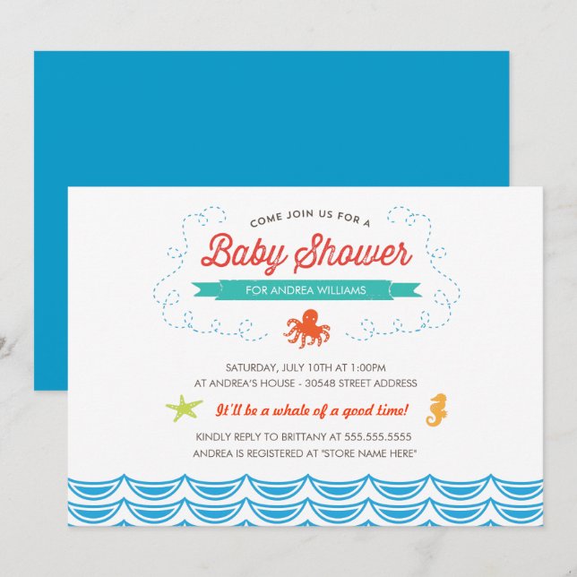 Under the Sea Baby Shower Invite (Front/Back)