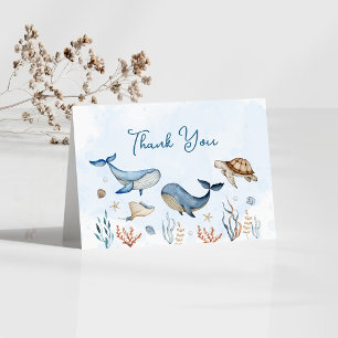 Under the sea Baby Shower Letterpress Thank You Card