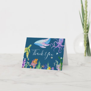 Under the Sea Baby Shower Letterpress Thank You Card