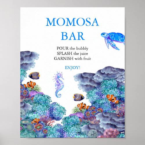 Under the Sea Baby Shower Momosa bar Poster