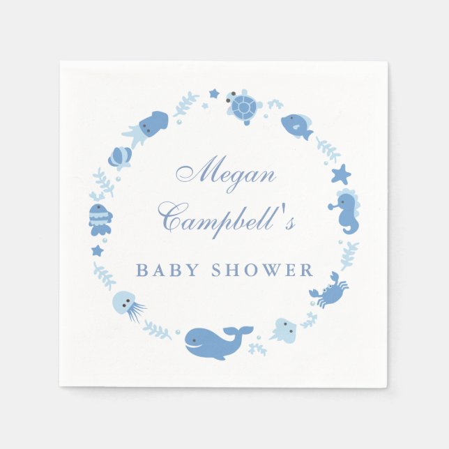 Under The Sea Baby Shower Napkins (Front)
