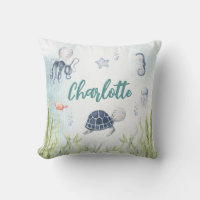 Under The Sea Baby Shower Nursery Pillow