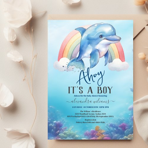 Under The Sea Baby Shower Ocean Animals Boy Invitation