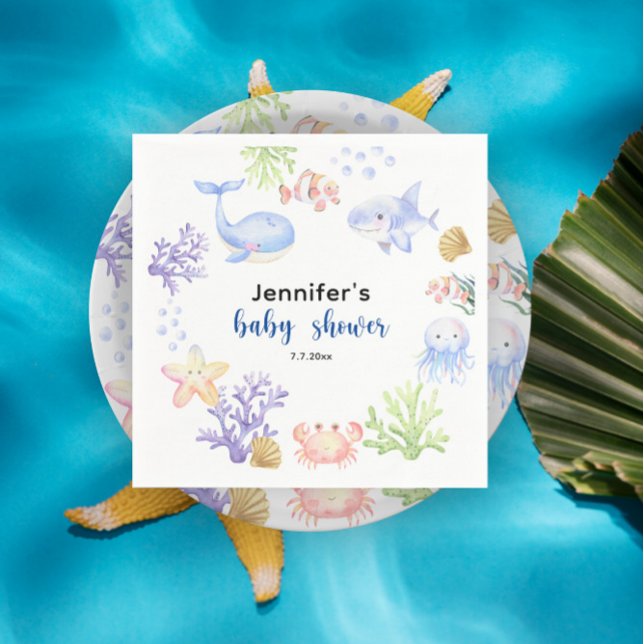 Under The Sea Baby Shower Ocean Animals Napkins (Creator Uploaded)
