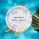 Under The Sea Baby Shower Ocean Animals Paper Plates<br><div class="desc">Under The Sea - Underwater ocean animal themed Baby Shower invitation with watercolor sea animals - whale,  jellyfish,  octopus,  clownfish,  starfish,  crab,  shark and corals. Water bubbles and shells.</div>