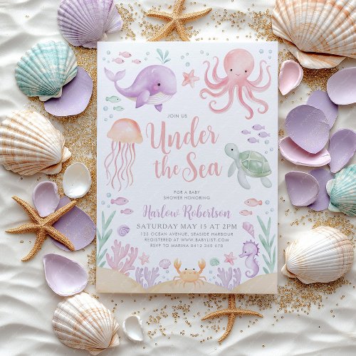 Under The Sea Baby Shower Ocean Girl Bright