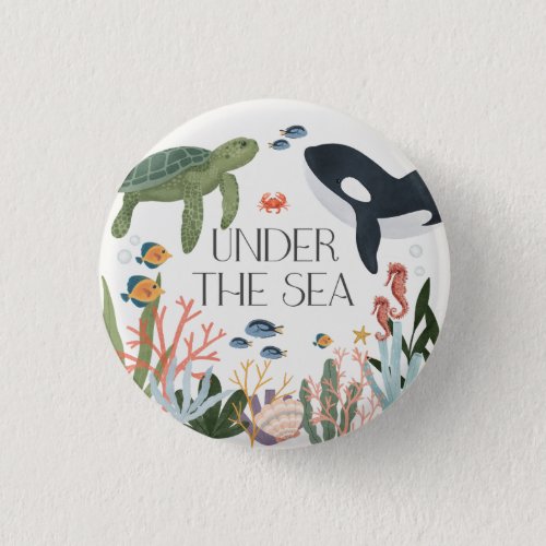 Under The Sea Baby Shower or Birthday Party Favors Button