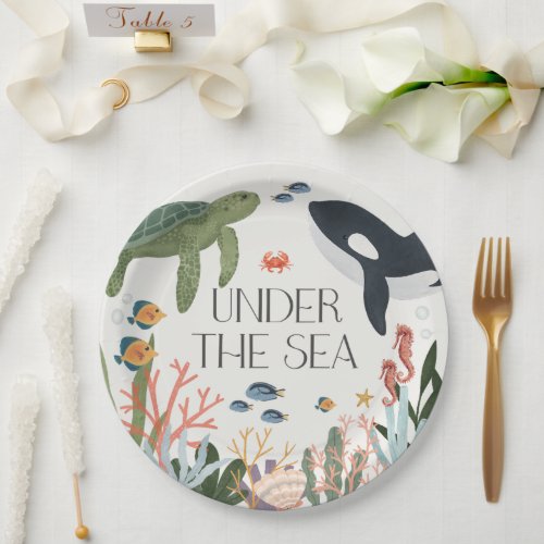 Under The Sea Baby Shower or Birthday Table Decor Paper Plates
