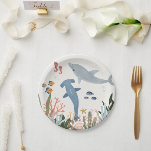 Under The Sea Baby Shower or Birthday Table Decor Paper Plates