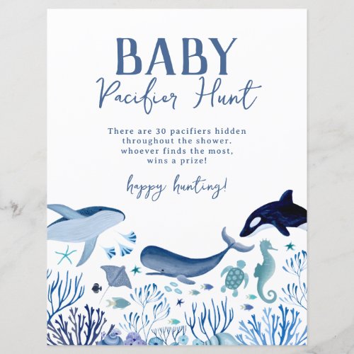 Under the Sea Baby Shower Pacifier Hunt Game