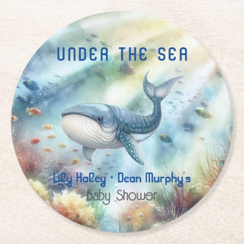 Under the Sea Baby Shower Paper Coaster