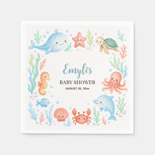 Under the Sea Baby Shower Paper Napkin