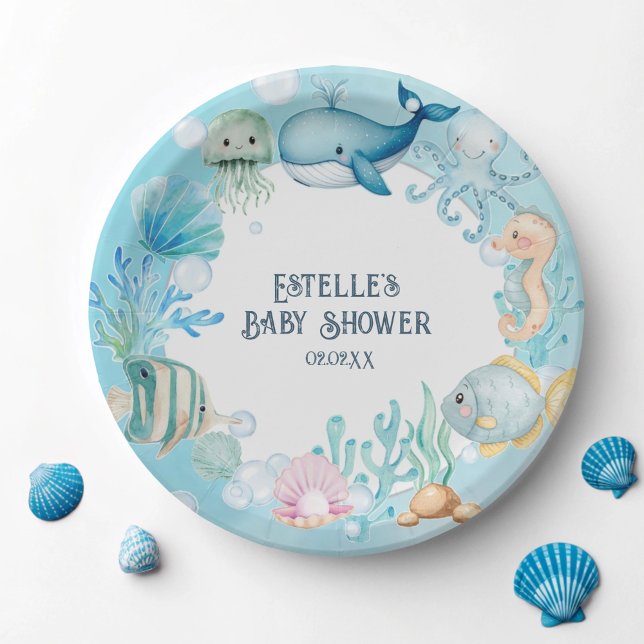 Under the Sea Baby Shower  Paper Plates (Creator Uploaded)