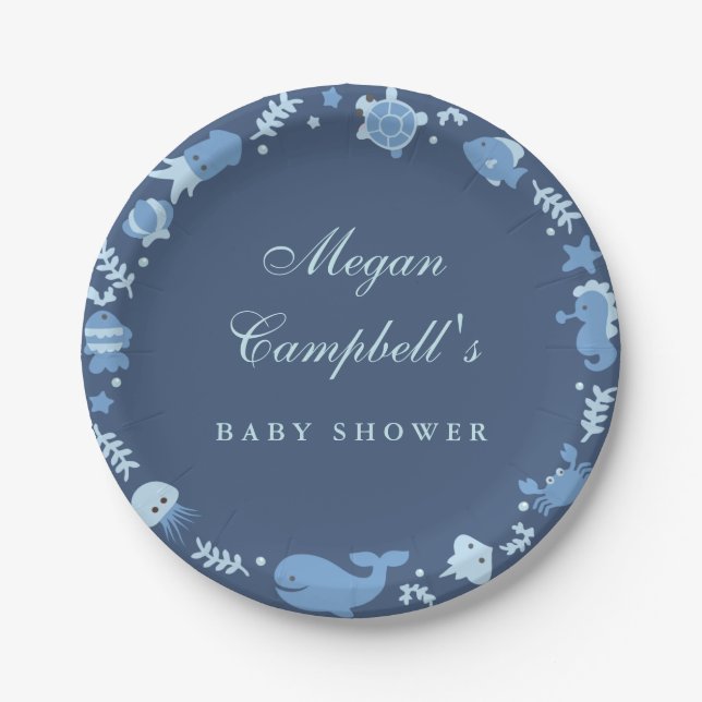 Under The Sea Baby Shower Plates (Front)