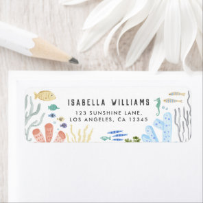 Under The Sea Baby Shower Return Address  Label