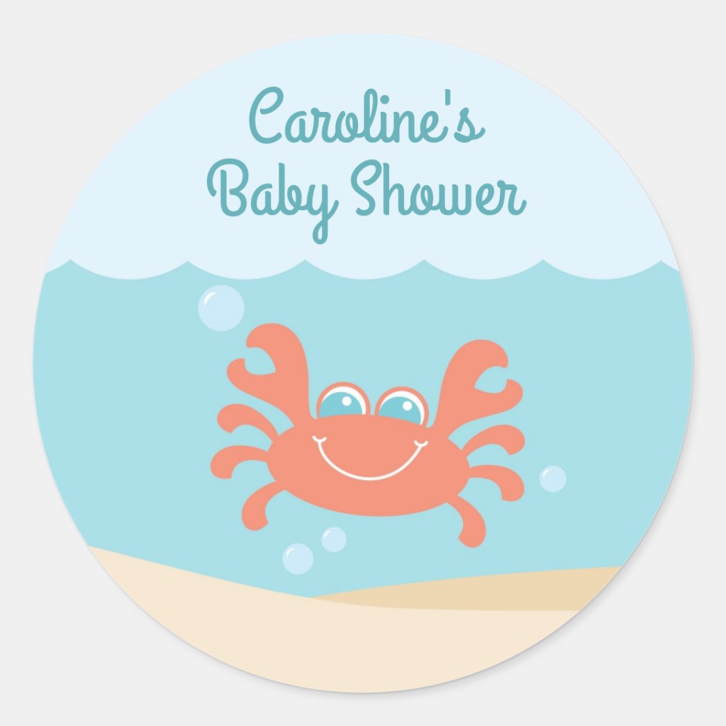 Under the Sea Baby Shower Round Sticker