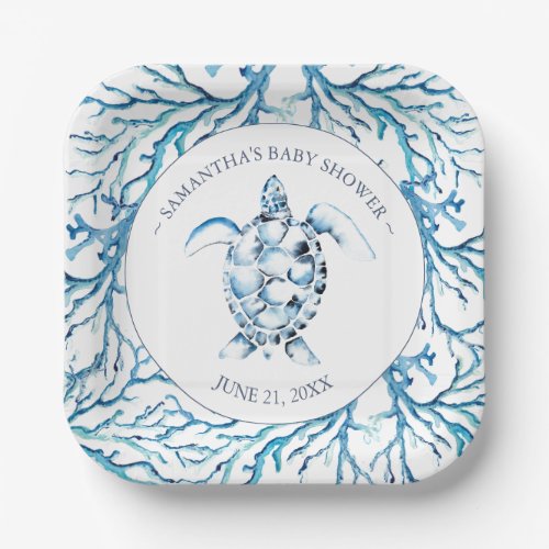  Under The Sea Baby Shower Square Paper Plates