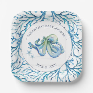  Under The Sea Baby Shower Square Paper Plates