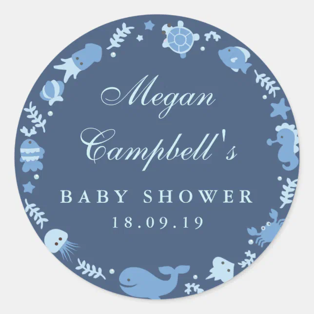Under The Sea Baby Shower Stickers Zazzle