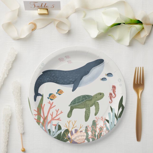 Under The Sea Baby Shower Table Decor Paper Plates (Wedding)