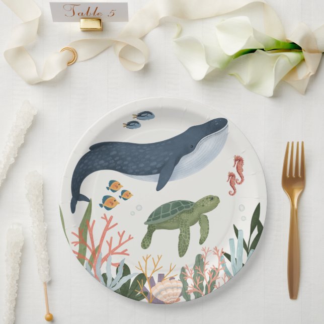 Under The Sea Baby Shower Table Decor Paper Plates (Wedding)