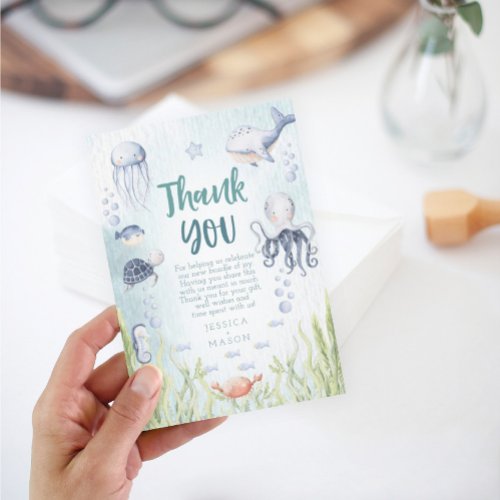 Under The Sea Baby Shower Thank You Card