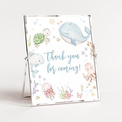 Under The Sea Baby Shower Thank you for Coming Poster