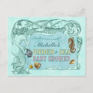 Under the Sea Baby Shower Thank You Postcard