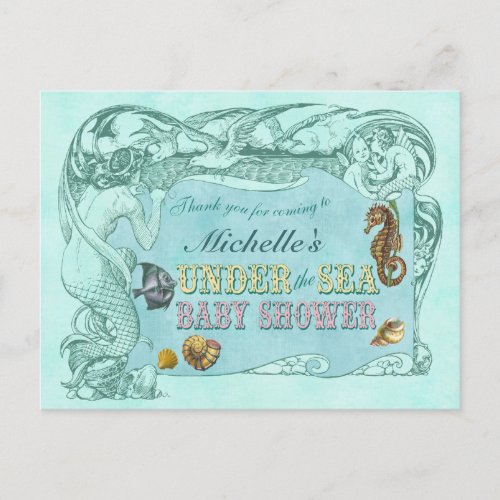 Under the Sea Baby Shower Thank You Postcard
