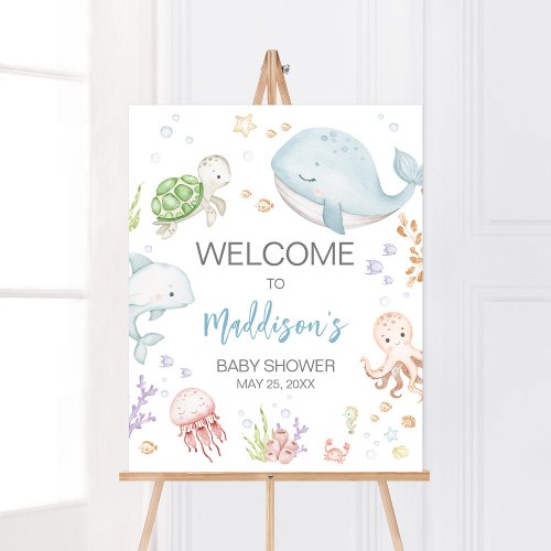 Under The Sea Baby Shower Welcome Poster