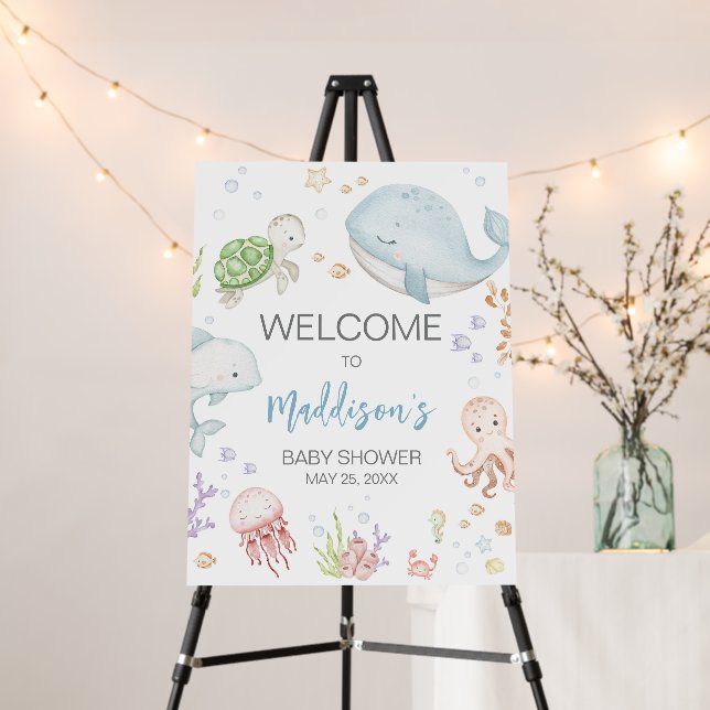 Under The Sea Baby Shower Welcome Sign (In Situ (Stand))