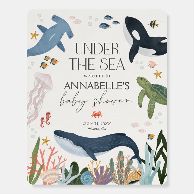 Under The Sea Baby Shower Welcome Sign (Front)