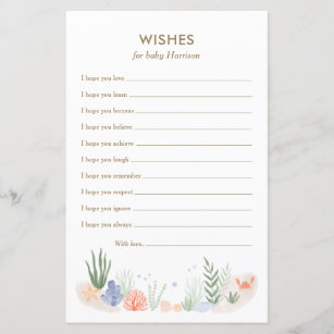 Under the Sea Baby Shower Wishes for Baby Card