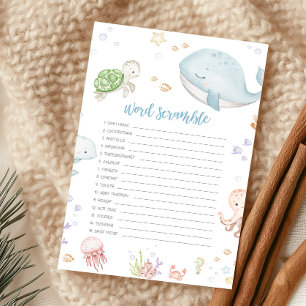 Under The Sea Baby Shower Word Scramble Game