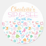 Under The Sea Baby Sip And See Classic Round Sticker at Zazzle