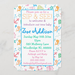Under The Sea Baby Sip and See Invitation