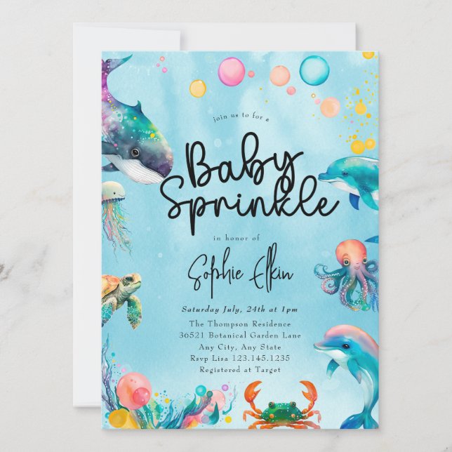 Under the Sea | Baby Sprinkle Invitation (Front)